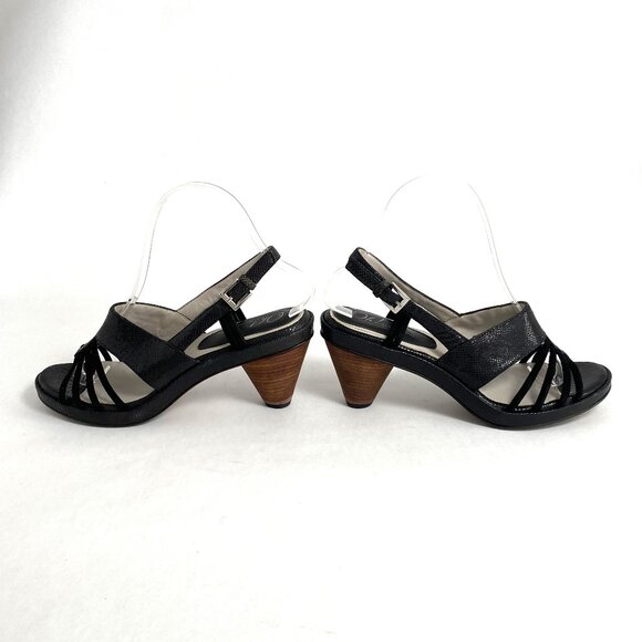 Oh! Healthy Heals Strappy Comfort High Heel Sandals Reptile Womens 38 - Picture 10 of 13